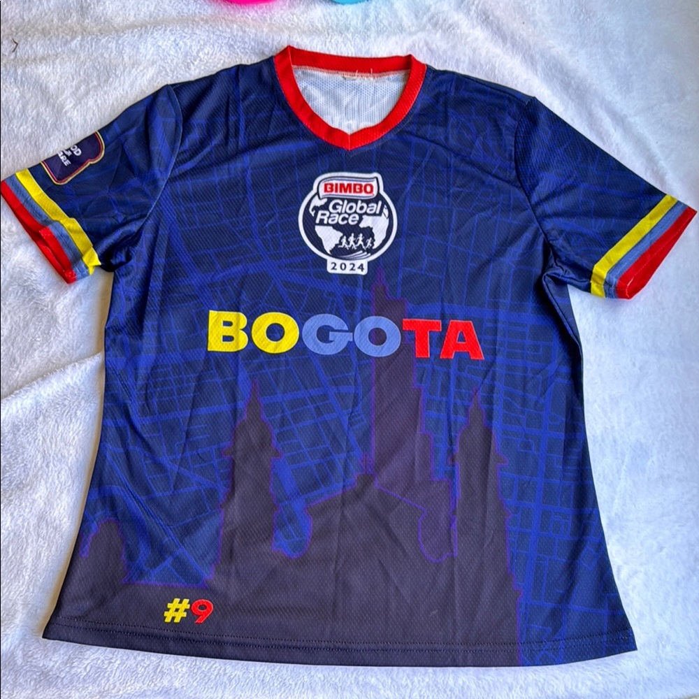Blue Bogota Soccer running shirts
